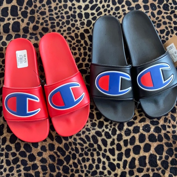 champion berry logo slide sandals